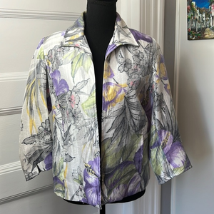 ALFRED DUNNER WOMENS FLORAL JACKET SIZE 6P‎
